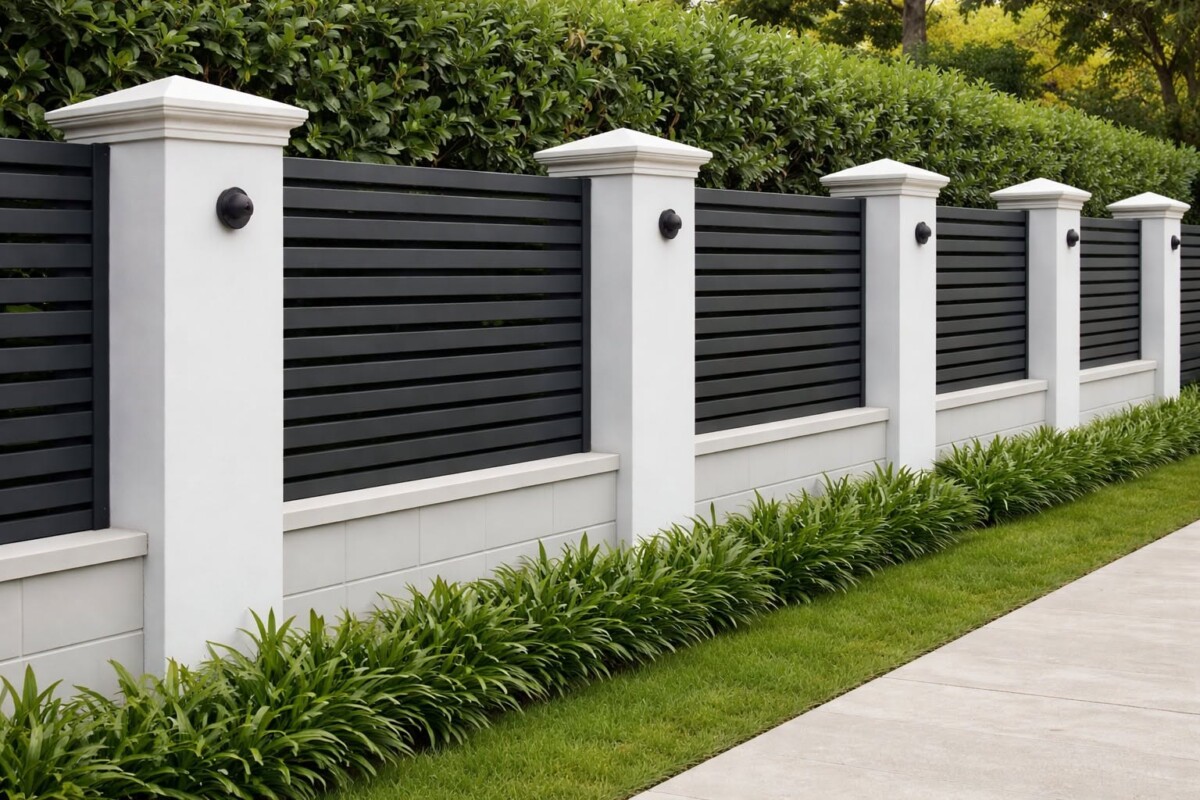 Sécurité clôture jardin béton