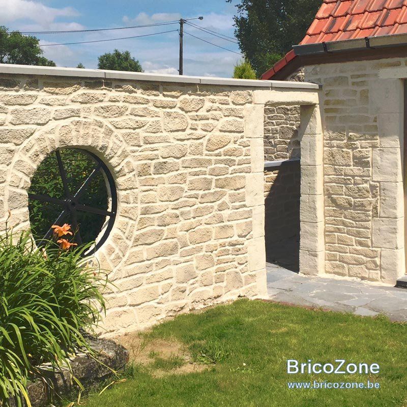 Clôture béton style pierre