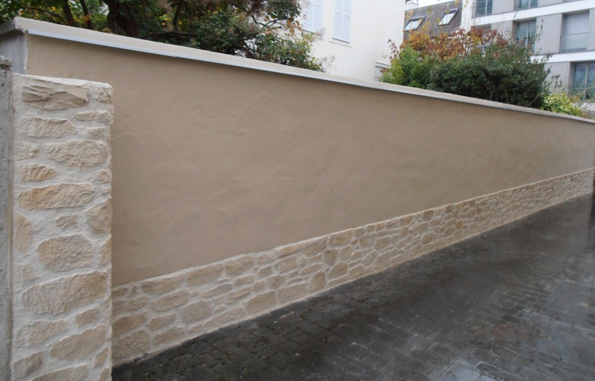 Aspect naturel clôture béton